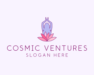 Lotus Yoga Pose logo design