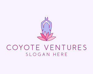 Lotus Yoga Pose logo design