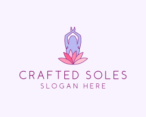 Lotus Yoga Pose logo design