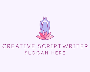 Lotus Yoga Pose logo design