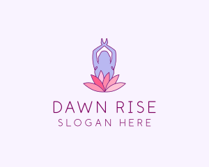 Lotus Yoga Pose logo design