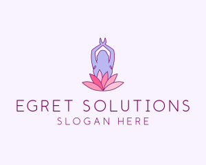 Lotus Yoga Pose logo design