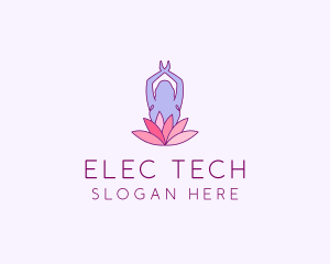 Lotus Yoga Pose logo design