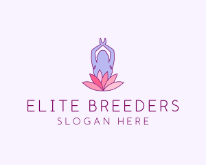 Lotus Yoga Pose logo design