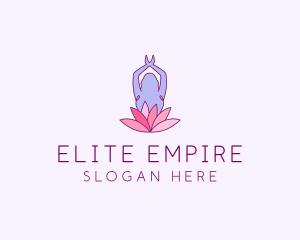 Lotus Yoga Pose logo design