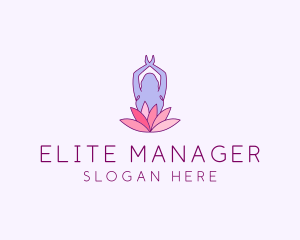 Lotus Yoga Pose logo design