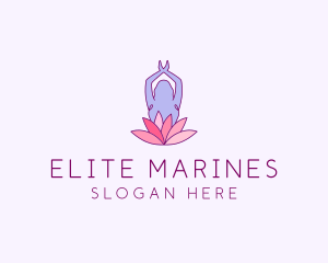 Lotus Yoga Pose logo design