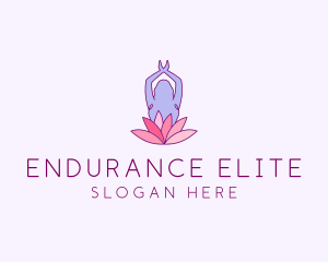 Lotus Yoga Pose logo design