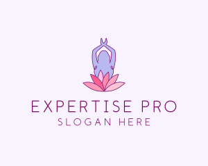 Lotus Yoga Pose logo design