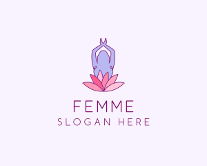 Lotus Yoga Pose logo design