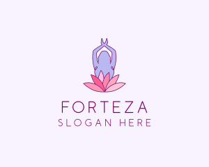 Lotus Yoga Pose logo design