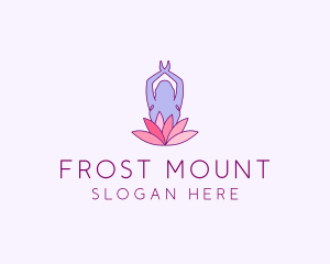 Lotus Yoga Pose logo design