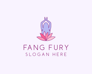 Lotus Yoga Pose logo design