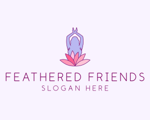 Lotus Yoga Pose logo design