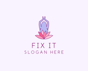 Lotus Yoga Pose logo design