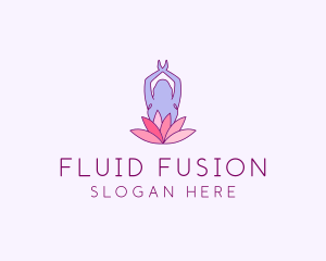 Lotus Yoga Pose logo design