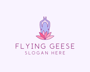 Lotus Yoga Pose logo design