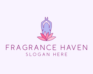 Lotus Yoga Pose logo design