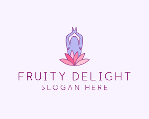 Lotus Yoga Pose logo design