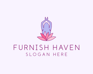 Lotus Yoga Pose logo design