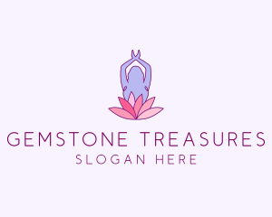 Lotus Yoga Pose logo design