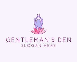 Lotus Yoga Pose logo design