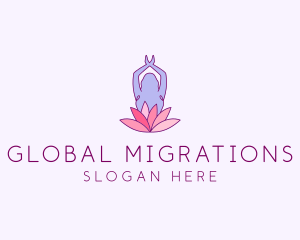 Lotus Yoga Pose logo design