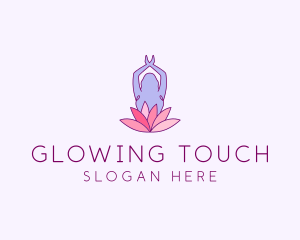 Lotus Yoga Pose logo design