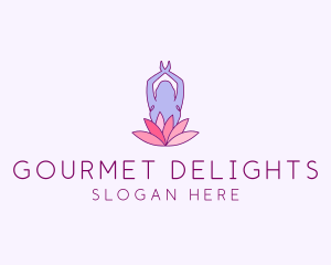 Lotus Yoga Pose logo design