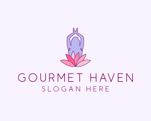 Lotus Yoga Pose logo design