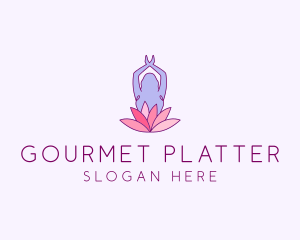 Lotus Yoga Pose logo design