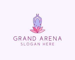 Lotus Yoga Pose logo design