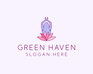 Lotus Yoga Pose logo design