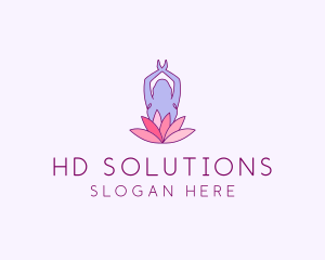 Lotus Yoga Pose logo design