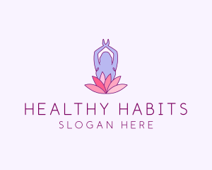 Lotus Yoga Pose logo design