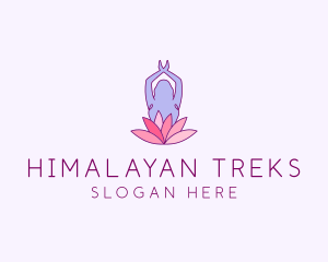 Lotus Yoga Pose logo design