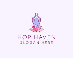 Lotus Yoga Pose logo design