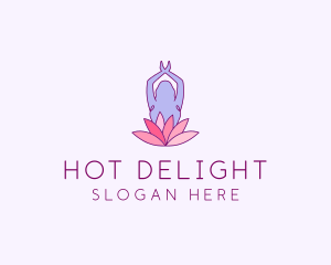 Lotus Yoga Pose logo design