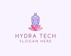 Lotus Yoga Pose logo design