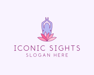 Lotus Yoga Pose logo design