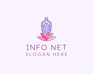 Lotus Yoga Pose logo design