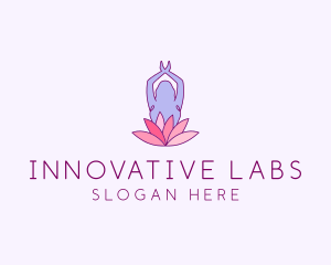 Lotus Yoga Pose logo design