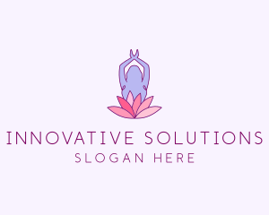 Lotus Yoga Pose logo design