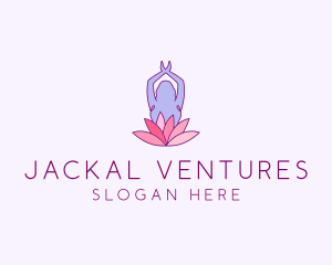 Lotus Yoga Pose logo design