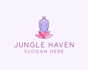 Lotus Yoga Pose logo design