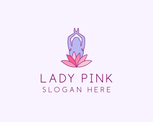 Lotus Yoga Pose logo design