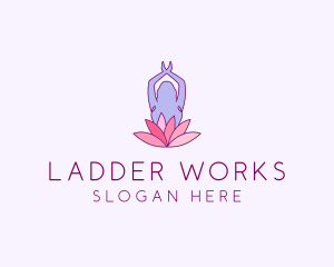 Lotus Yoga Pose logo design