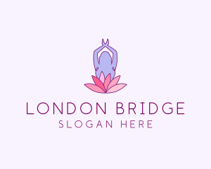 Lotus Yoga Pose logo design