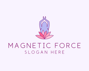 Lotus Yoga Pose logo design