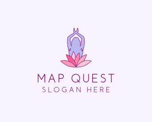 Lotus Yoga Pose logo design